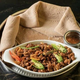 Ethiopian lamb tibs and traditional dishes at Dirre Restaurant